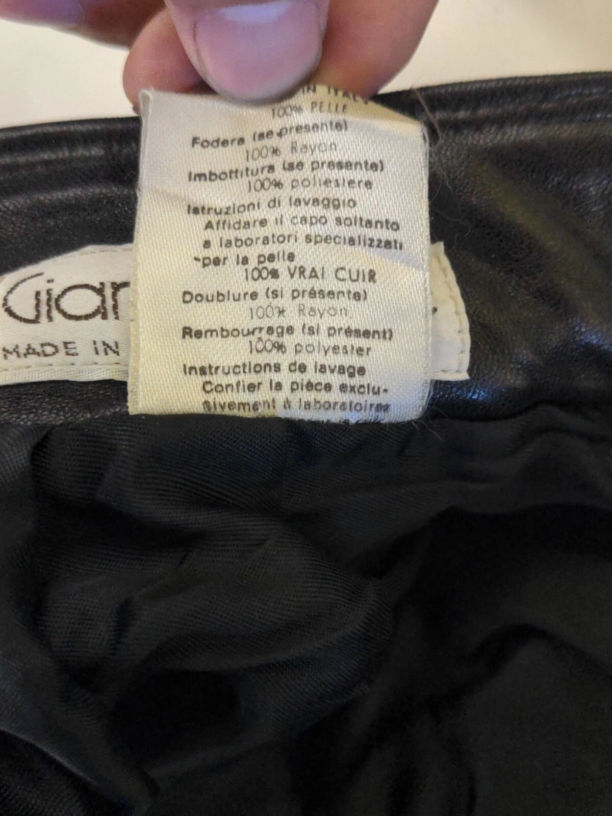 Pantaloni in pelle Gianni Versace