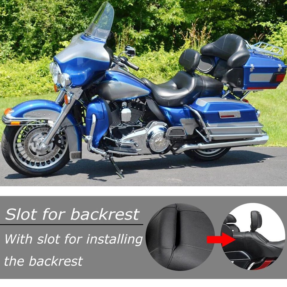 Driver Passenger TwoUp Seat Low-Pro For Harley Electra Glide Ultra Classic 08-Up - Image 4 of 4