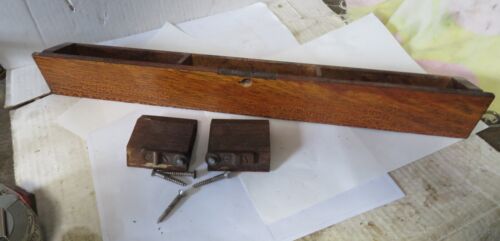 Antique SINGER Treadle Sewing Machine Cabinet Flip Out Center Drawer & End Parts - Photo 1/10
