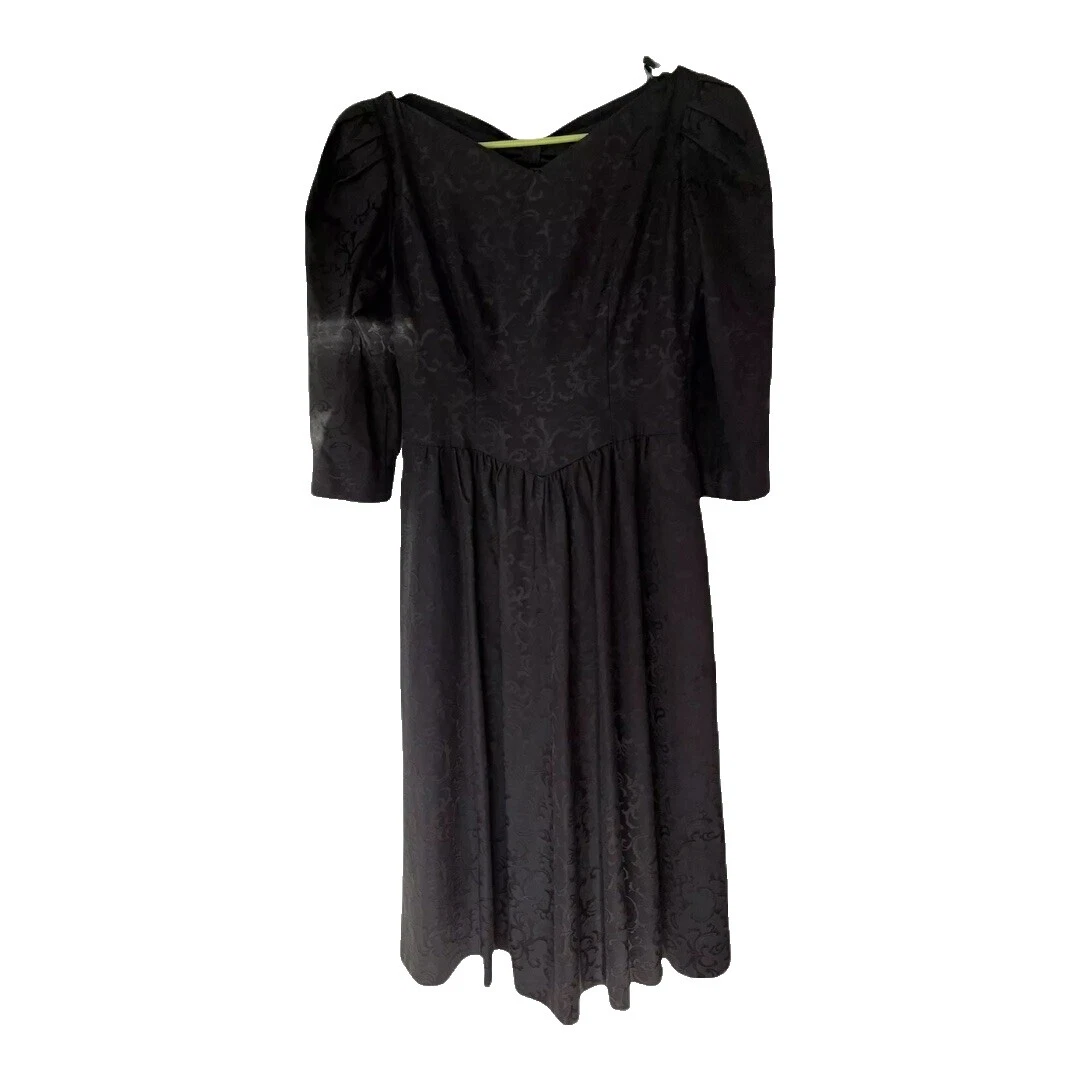 Ropa Vintage negro Fiesta De Raso Para Mujeres