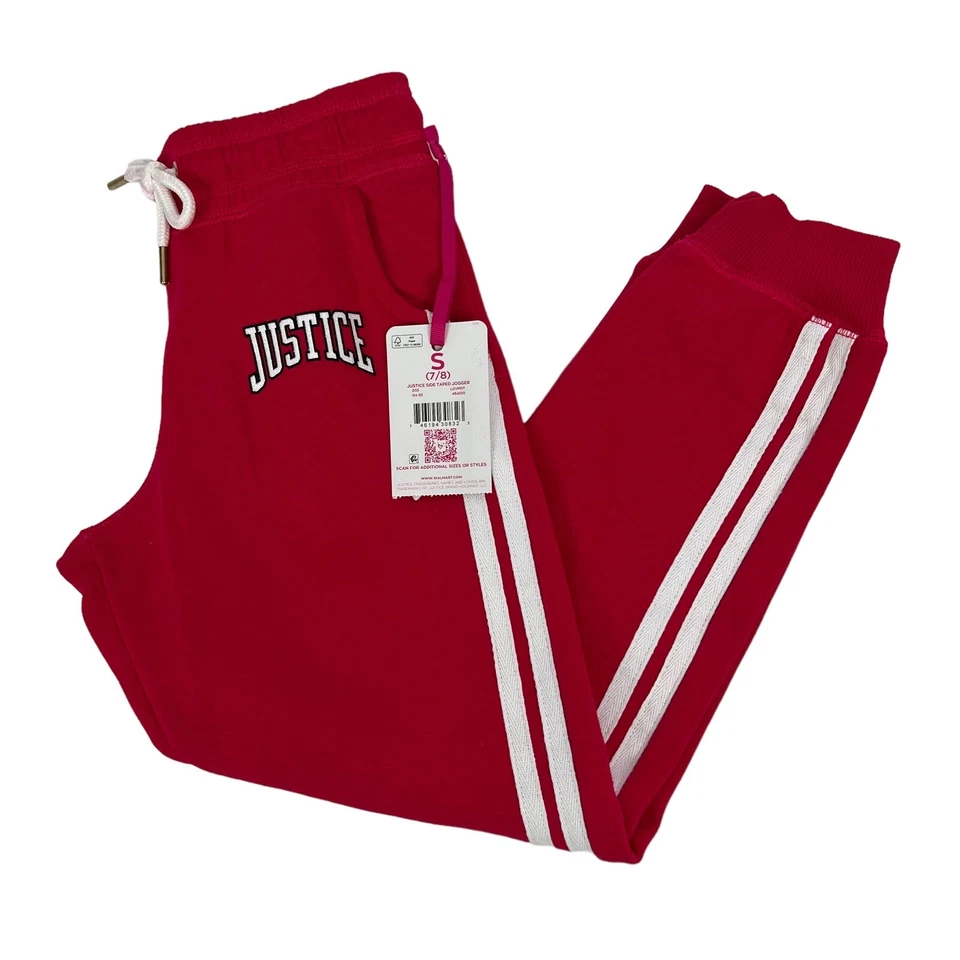 Pantalones deportivos JUSTICE para niñas con cinta lateral talla pequeña 7/8 cordón multicolor Foto 2 de 4