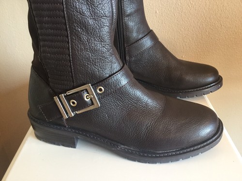 BCBGeneration Boots Women’s Brown Size 7 1/2 Leather Knee High Gold Buckle - Picture 2 of 12