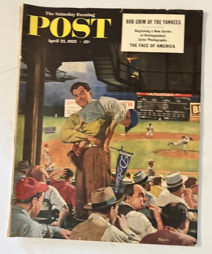 SATURDAY EVENING POST April 23 1955 Bob Grimm of YANKEES-Car Ads-NAVAJO LAND