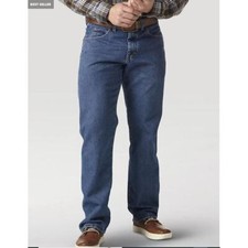 Wrangler Rugged Wear NWT men's blue straight jeans 44 x 32
