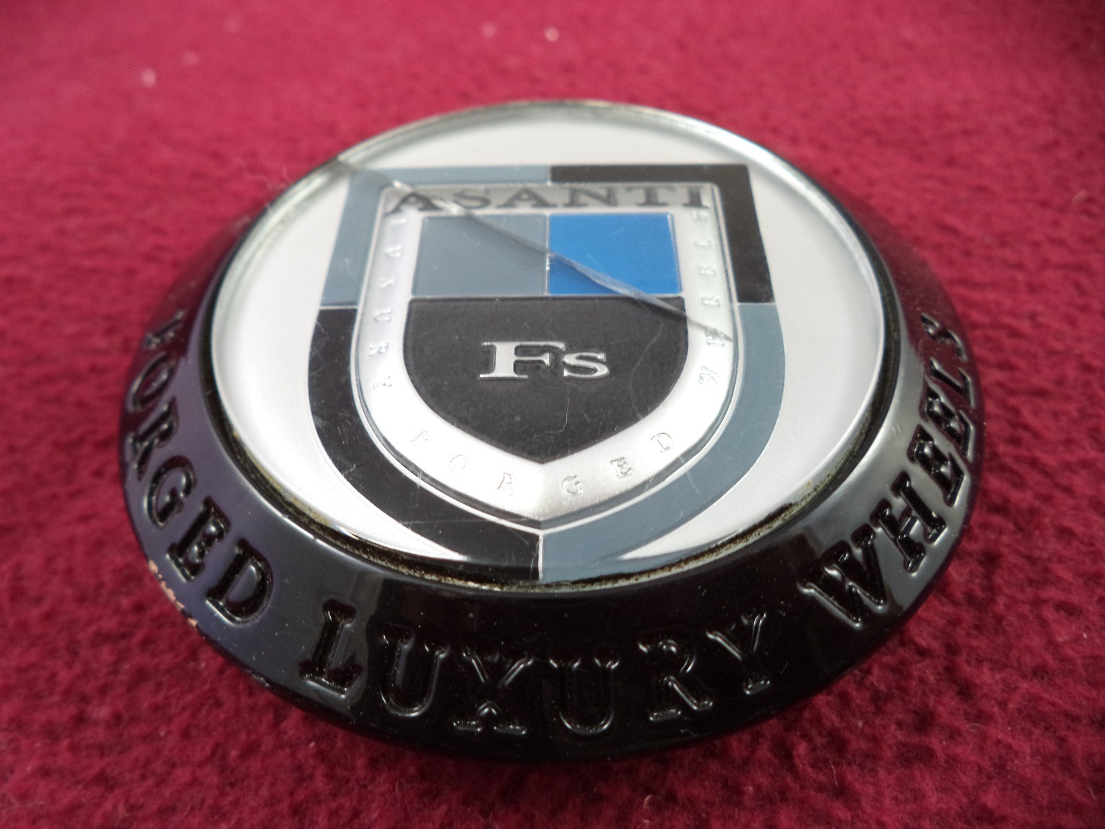 Asanti Luxury Black/Silver Custom Wheel Center Cap # ASANTI-FS-CAP (1) CRACKED