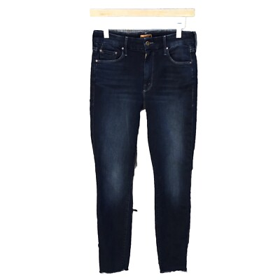 Mother the looker ankle fray coffee tea or me dark wash denim jeans womens 26