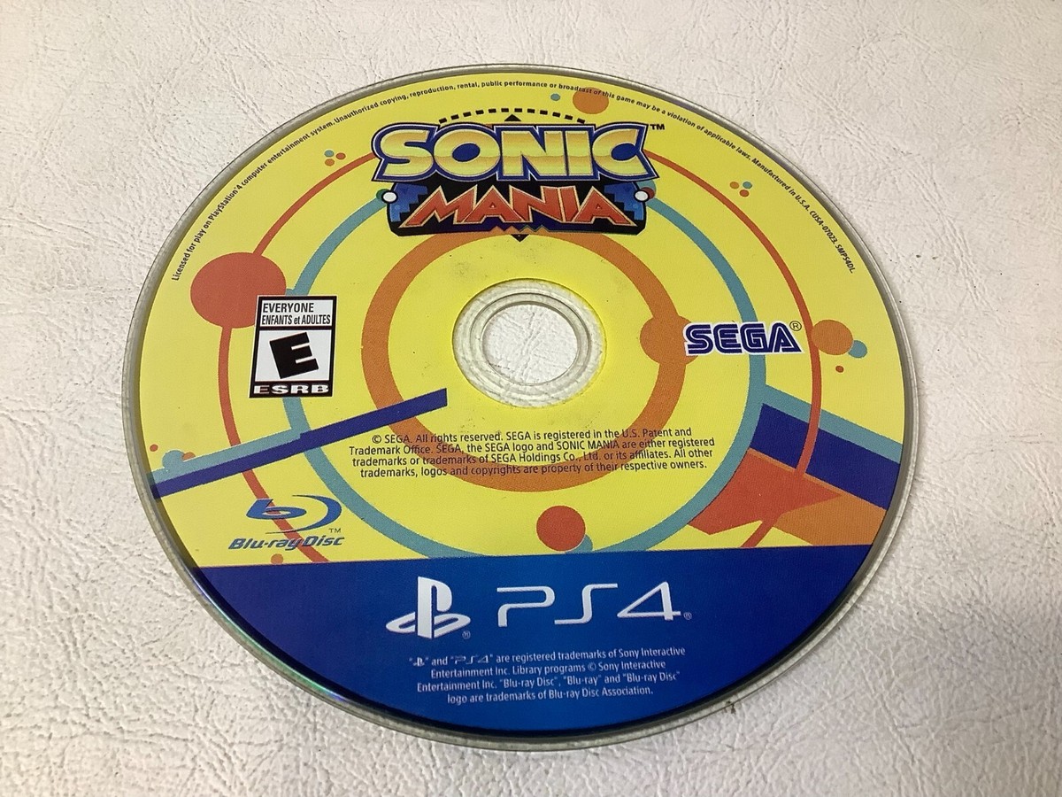 Sonic Mania Sony PlayStation PS4 Game DISC ONLY