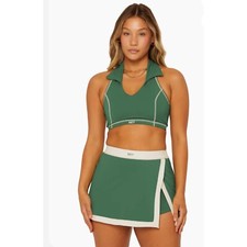 Set Active SPORTBODY COLLARED VTANK BRA - COURT Size Medium Green