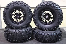HONDA RANCHER 400 26" QUADKING ATV TIRE & HL3 BLK WHEEL KIT SRA1CA BIGGHORN
