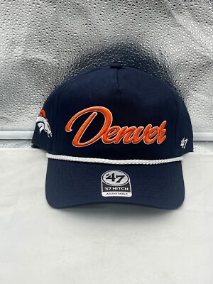 Denver Broncos NFL '47 Navy Overhand Script Rope Hitch Snapback ...