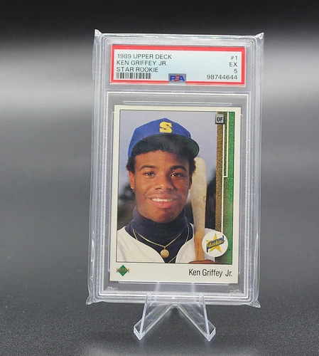 1989 UPPER DECK #1 KEN GRIFFEY JR. RC STAR ROOKIE SEATTLE MARINERS HOF PSA 5 EX!