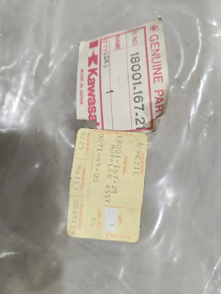 New Nos 73-75 Kawasaki Mc1m A/M Exhaust Pipe Assembly 8001-167-21 - Imagem 2 de 4