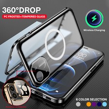 Mag Safe Magnetic Case For iPhone 13/14/15/16/17 Pro Max Glass Screen 360 Cover