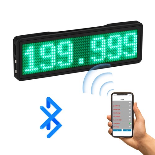 DIY LED Sign Bluetooth Digital Programmable Scrolling Name Message Tag Badge US - Picture 28 of 34
