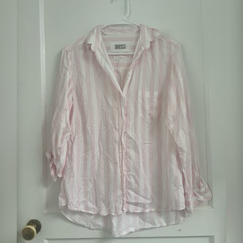 Grayson The Hero Lyocell Pink White Striped Button Down Size
