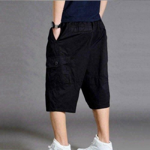 Men Shorts 3/4 Length Cargo Baggy Pants Trousers Oversize Casual Loose Pockets - Bild 9 von 16