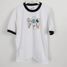 A-Lab Shirt Mens Size XL Peace World Yin Yang Short Sleeve Jump Rope Ringer