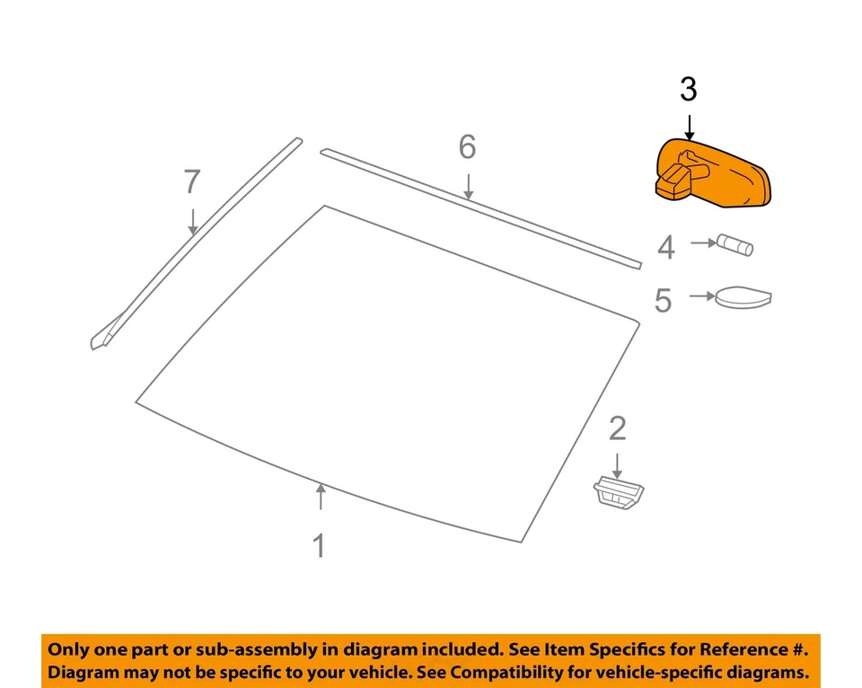 Espejo retrovisor interior delantero central usado se adapta a: Pontiac Sunfire 2005 conv delantero Foto 3 de 4