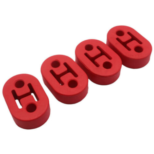 4pcs Universal 12mm Polyurethane Silicone Muffler Exhaust Hanger Hangers Kit Red - Bild 3 von 6