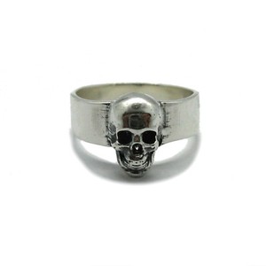 Piraten Totenkopf Ring Aus Silber – Größenverstellbar, Für Kostüme (Piraten, Rocker, Gothic) Bei Halloween & Karneval