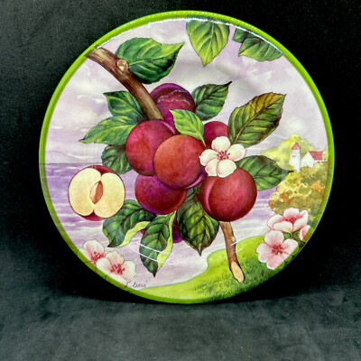 Villa d'Este Colorful Plum Fruit Salad Plate Hand Decorated Italy 8.5''