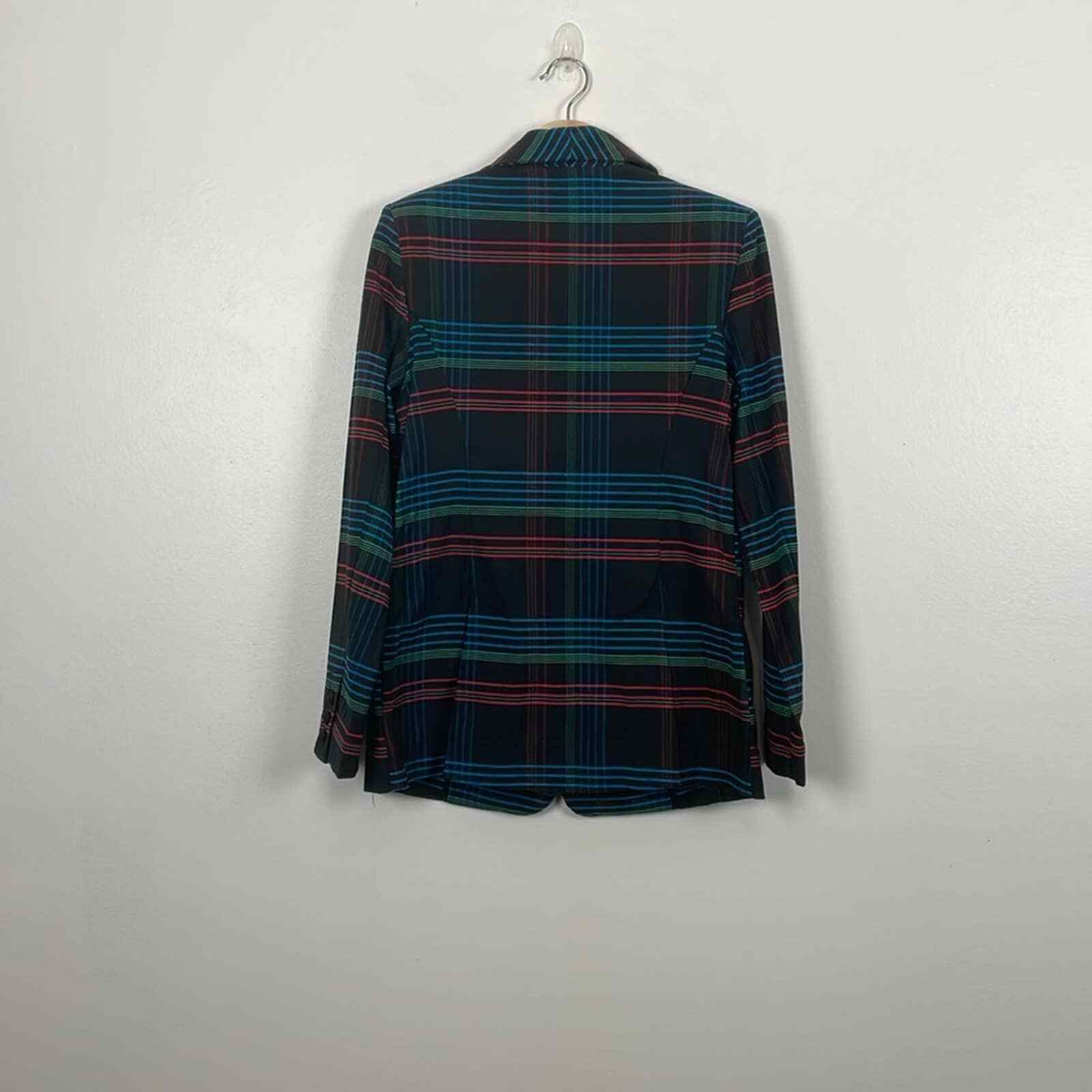 CAbi Multicolor Plaid Blazer Print Button Down 2 … - image 6