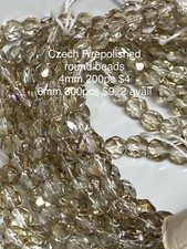 BULK Czech Fire Polished Round Faceted Glass Beads 4-6mm