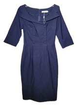 NWT MUXXN Women SZ M Classic Vintage Retro Sweetheart Neckline Cocktail NavyBlue