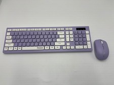 Wireless Keyboard and Mouse Combo, Cute Keycaps, Full-Size Retro Typewr...
