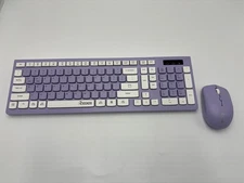 Wireless Keyboard and Mouse Combo, Cute Keycaps, Full-Size Retro Typewr...