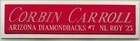 CORBIN CARROLL DIAMONDBACKS NAMEPLATE FOR AUTOGRAPH Signed JERSEY-BASEBALL-BAT