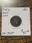 🧭 🇺🇸 USA INDIAN HEAD CENT 1861 VF DETAILS