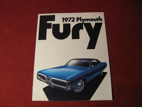 1972 Plymouth Fury Sales Brochure Booklet Catalog Original Old