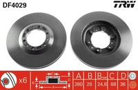 2X Bremsscheibe TRW DF4029 FüR Opel Isuzu Frontera U92 M92 Monterey Trooper U99