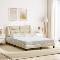 Bettgestell Mit Kopfteil Bett Polsterbett Lattenrost Bettrahmen Stoff vidaXL