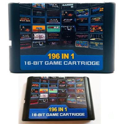 Genesis Megadrive Cartridge 196 Games in 1 Classic 16 Bit PAL Game Cartridge