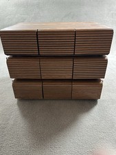 3 Vintage 80s Faux Wood 3 Drawer Cassette Tape Holder Storage Cabinet Holds 36