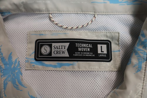 Camicia Uomo Salty Crew Bottone Anteriore Taglia L Tessuto Tecnico Ventilato Schiena - Foto 5 di 8