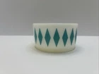 Vintage Fire King Harlequin Turquoise Milk Glass Cereal Bowl MCM