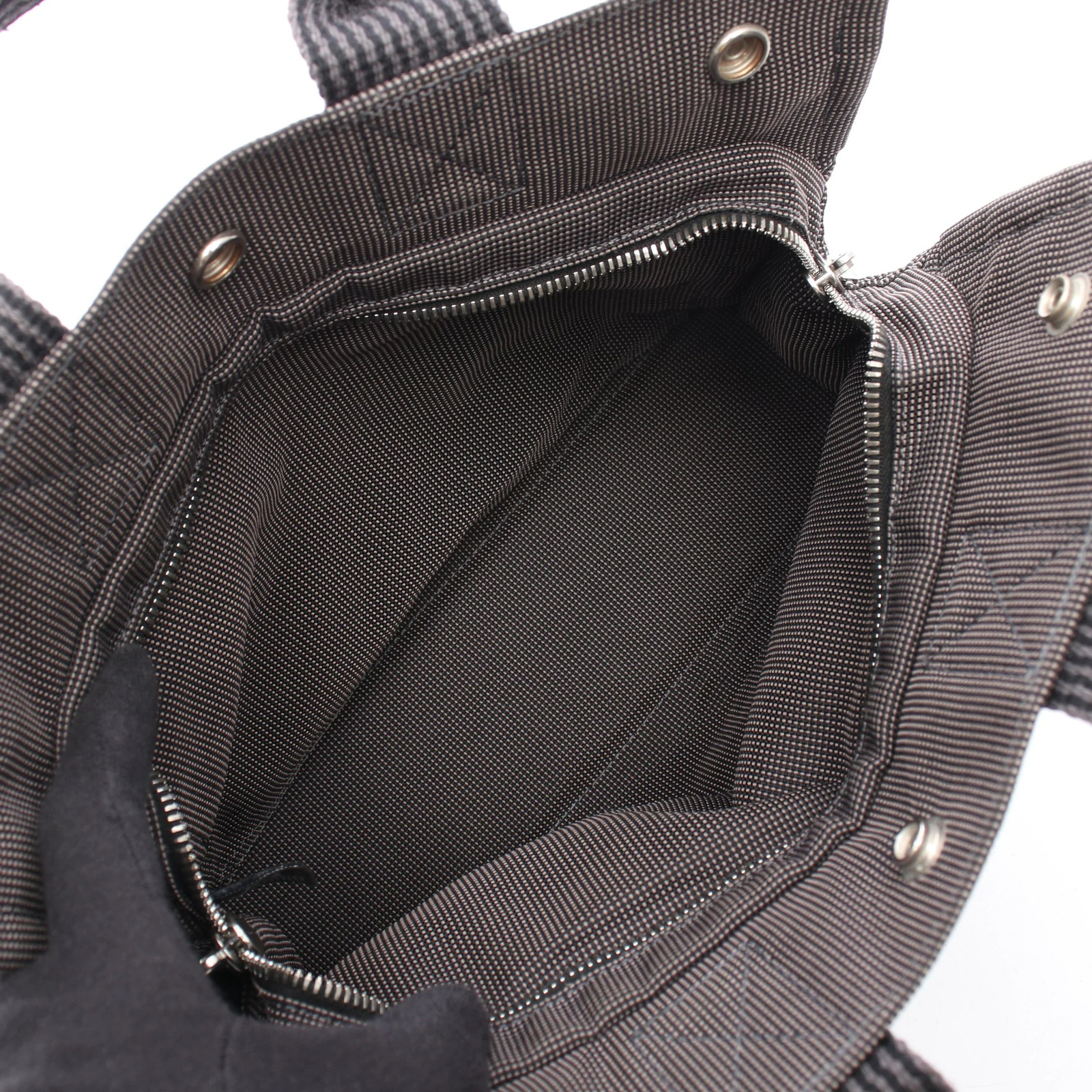 HERMES Herline PM Handbag Tote Bag Nylon Canvas Dark Gray Silver Hardware — image 3