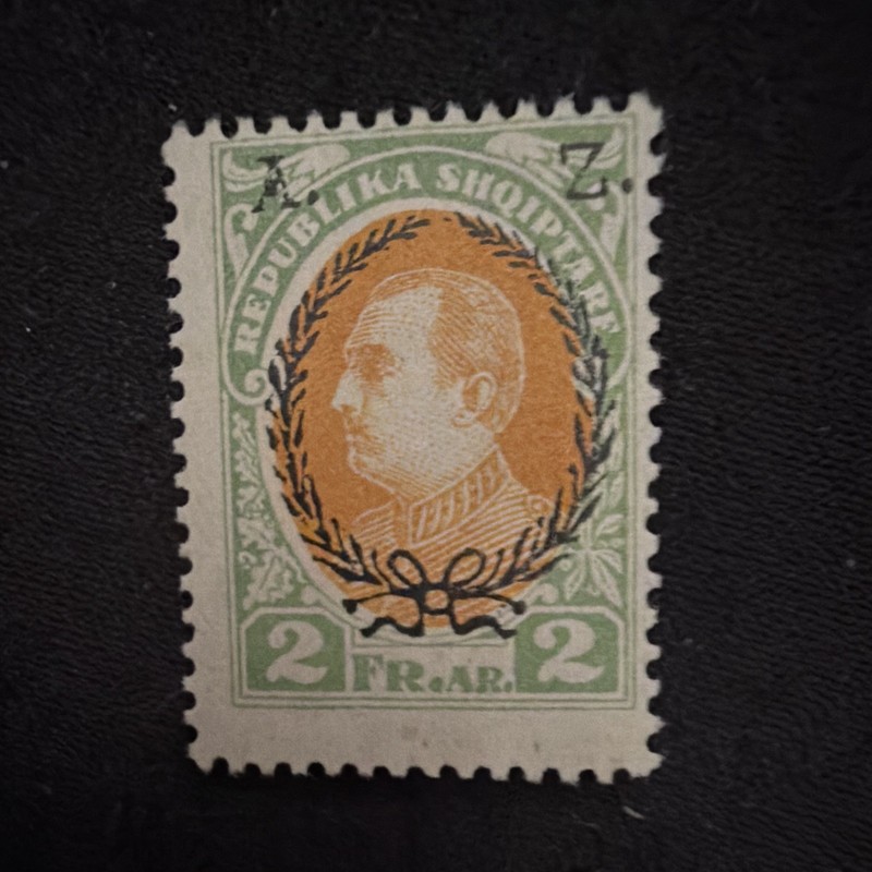 Albania 1927 President Zogu Overprint 2 Fr A.R. Used CTO Postage Stamp