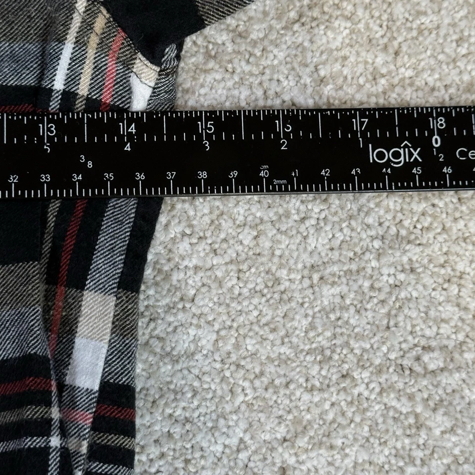 Carter’s size 7 Black/Grey/Red/Tan Plaid Flannel Button Down Shirt 100% Cotton - Image 3 of 4