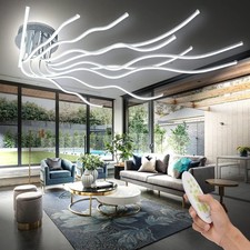 Modern LED Ceiling Lamp,Dimmable Aluminium Ch...