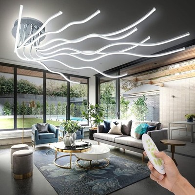 Modern LED Ceiling Lamp,Dimmable Aluminium Chandelier with Remote Control