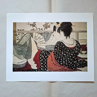 Japanischer Holzdruck Reproduktion Miniposter (USA) UTAMARO Shunga 28x35,5 cm