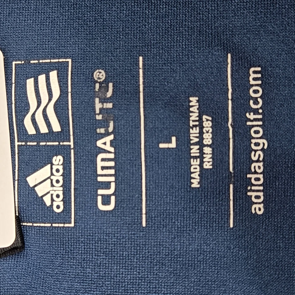 Adidas Мужская толстовка L синий гольф Climalite Activewear 1/2 молнии насмешливый шеи карман - Изображение 3 из 4