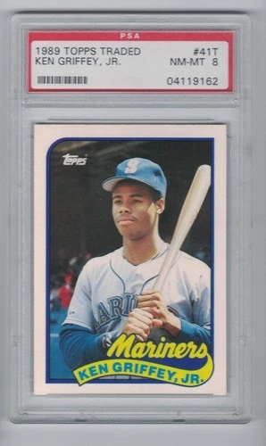 1989 topps traded ken griffey jr psa 8 NM-MT ROOKIE HOF SEATTLE