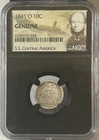 1841-O 10c Seated Liberty Silver Dime ~ NGC Genuine - S.S. Central America Label