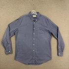 Taylor Stitch Shirt Mens Size 46 Blue Button Up Long Sleeve Organic Cotton Dad