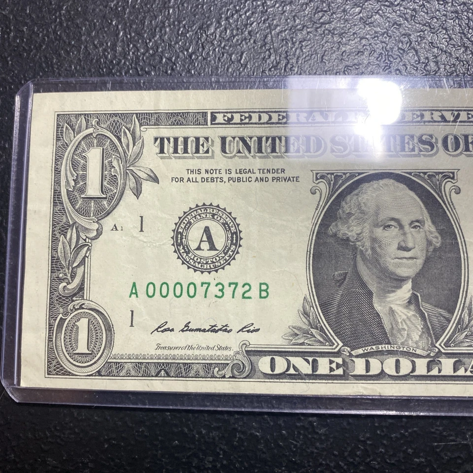 💎 2009 $1 FRN 4 Digit Low Serial Number 00007372 Fancy Serial Number - Image 2 of 4